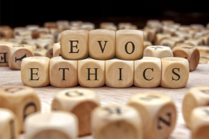 Blocks spelling the words EVO Ethics.